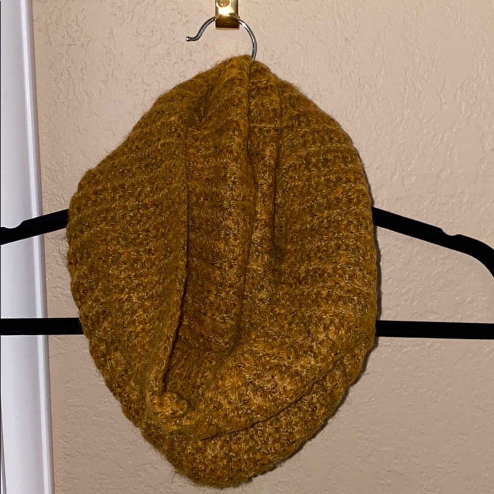 Autumn Mustard Knit Infinity Scarf